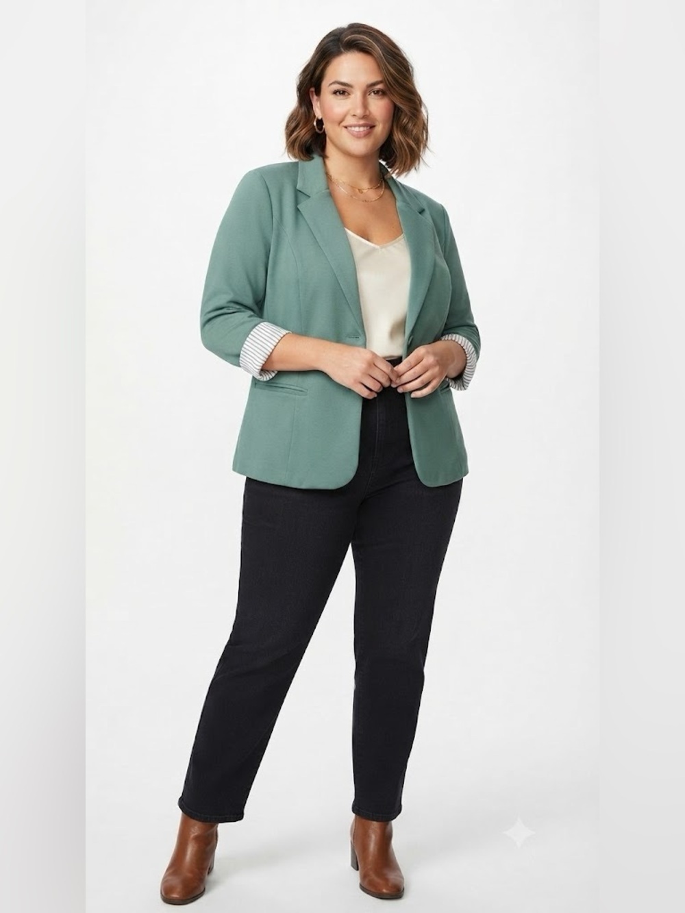 41 Hawthorn Mint Green Blazer with Rolled Cuffs
